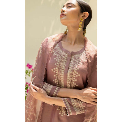 AM by Anita Mittal Brown Dastak Kurta with Pant and Dupatta