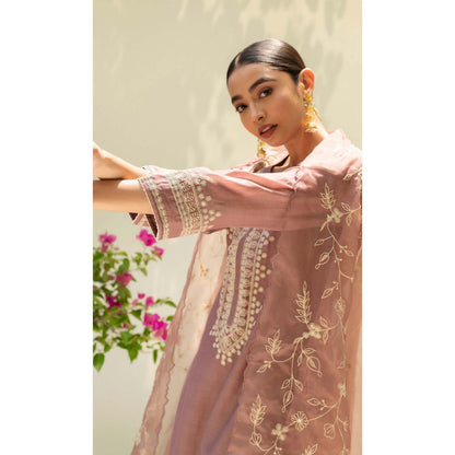 AM by Anita Mittal Brown Dastak Kurta with Pant and Dupatta