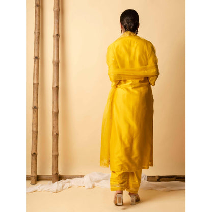 AM by Anita Mittal Mustard Gota-Cord Kurta with Pant and Dupatta