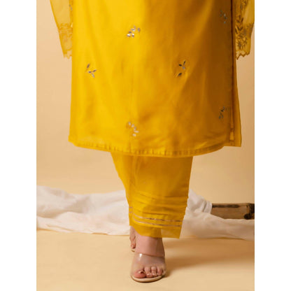 AM by Anita Mittal Mustard Gota-Cord Kurta with Pant and Dupatta