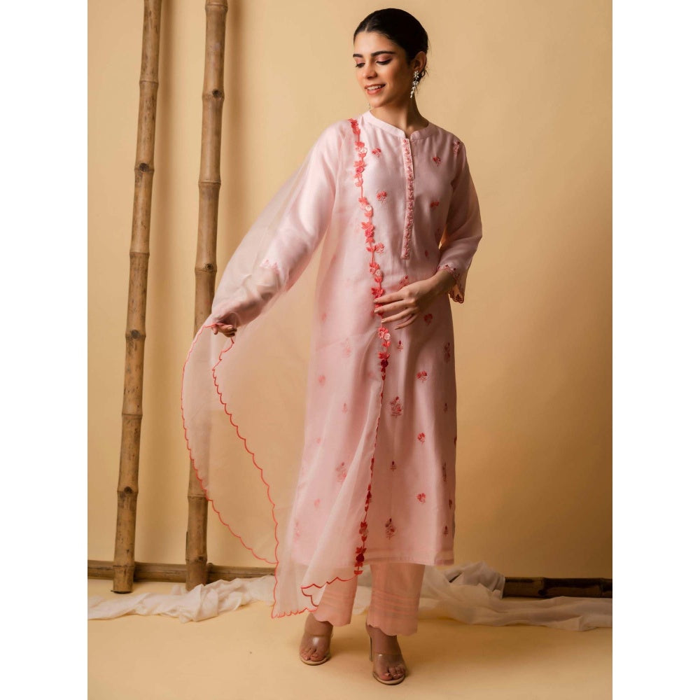 AM by Anita Mittal Pink Lajjoo Kurta with Pant and Dupatta