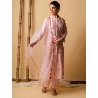 AM by Anita Mittal Pink Lajjoo Kurta with Pant and Dupatta