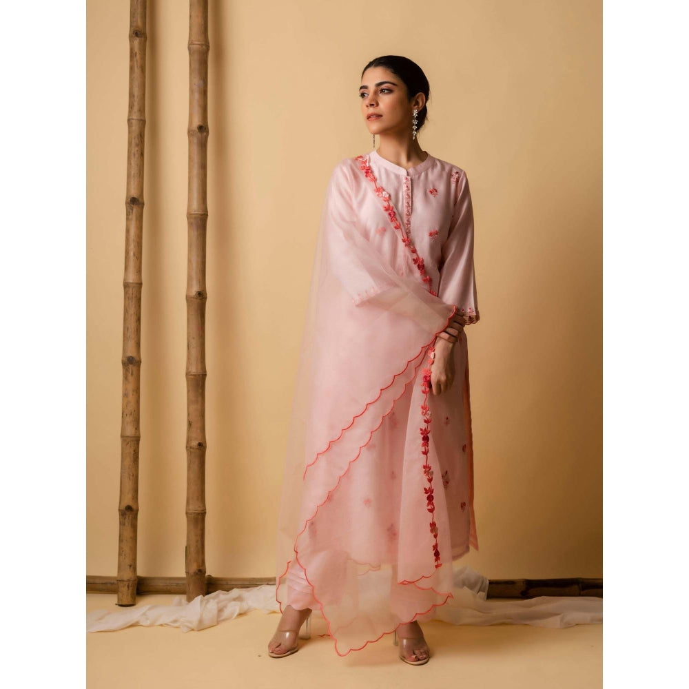AM by Anita Mittal Pink Lajjoo Kurta with Pant and Dupatta