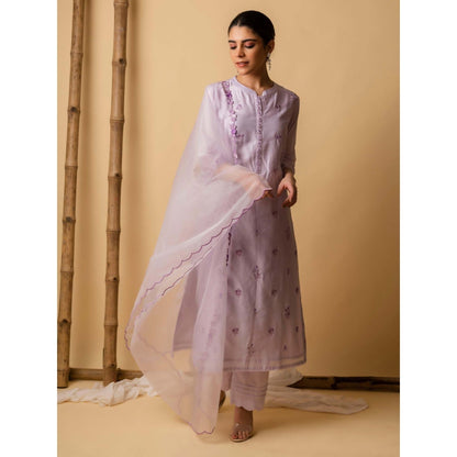 AM by Anita Mittal Lavender Lajjoo Kurta with Pant and Dupatta