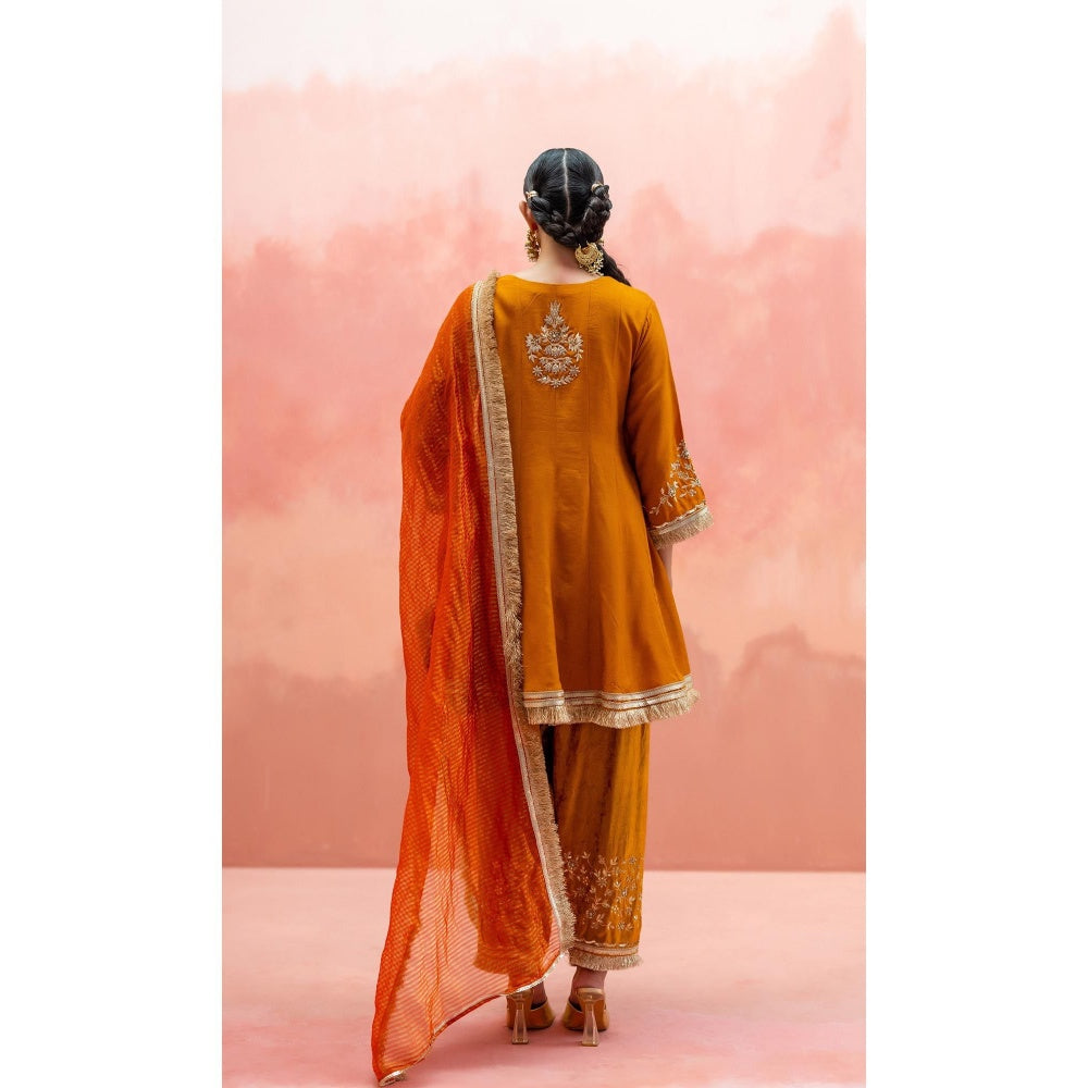 AM by Anita Mittal Anjum Mustard Kurta with Pant and Dupatta
