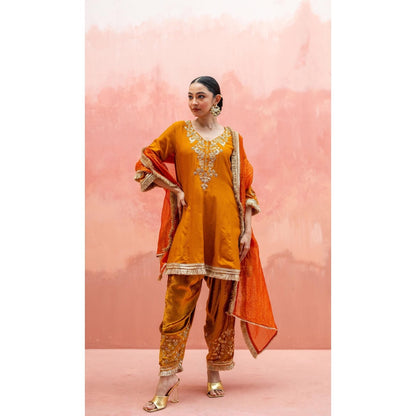 AM by Anita Mittal Anjum Mustard Kurta with Pant and Dupatta