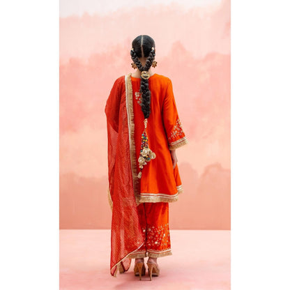 AM by Anita Mittal Anjum Orange Kurta with Pant and Dupatta