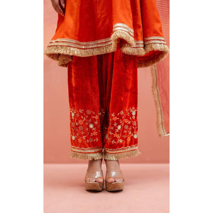 AM by Anita Mittal Anjum Orange Kurta with Pant and Dupatta