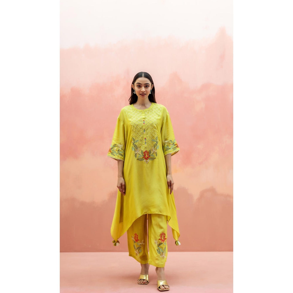 AM by Anita Mittal Firefly Yellow Co-Ord Set