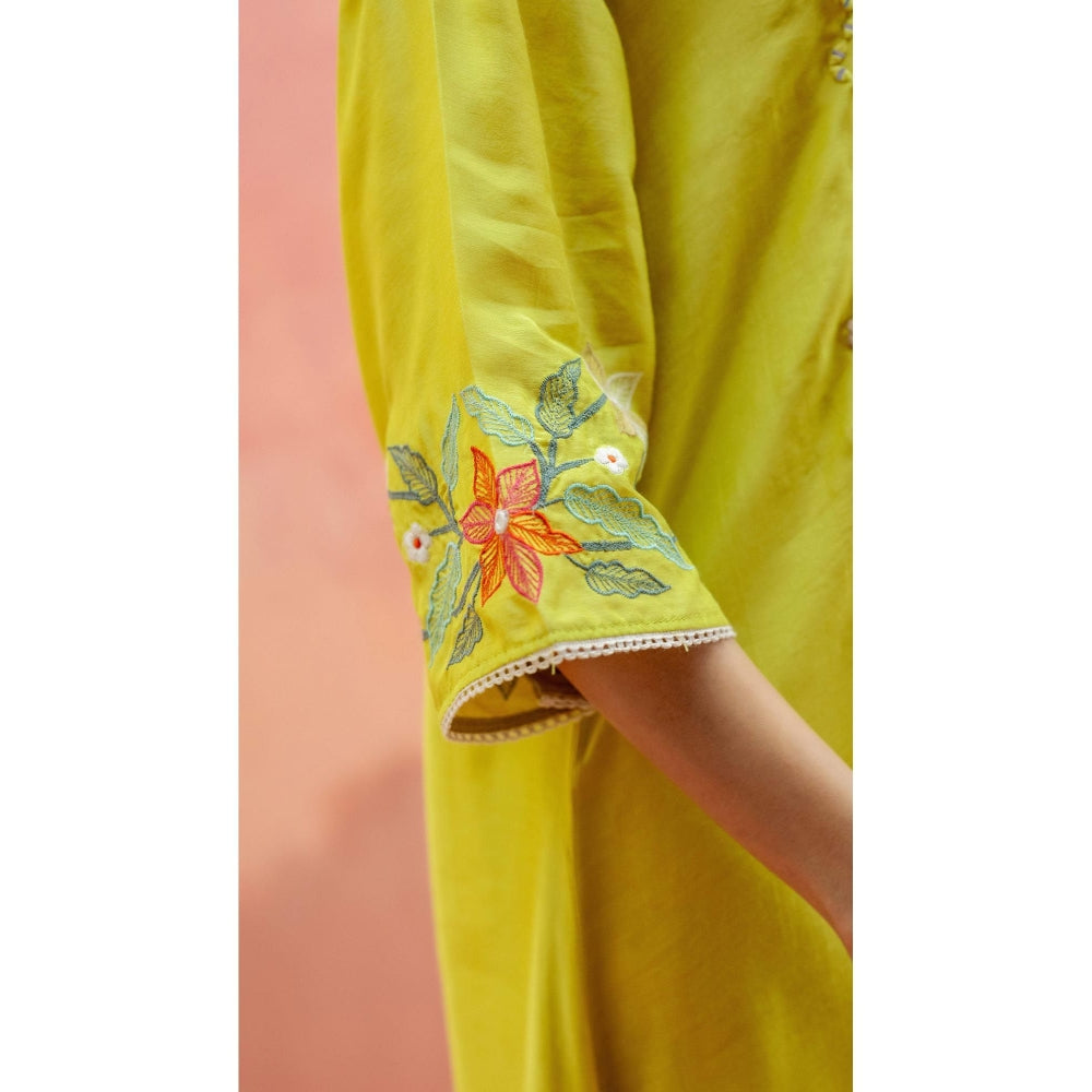 AM by Anita Mittal Firefly Yellow Co-Ord Set