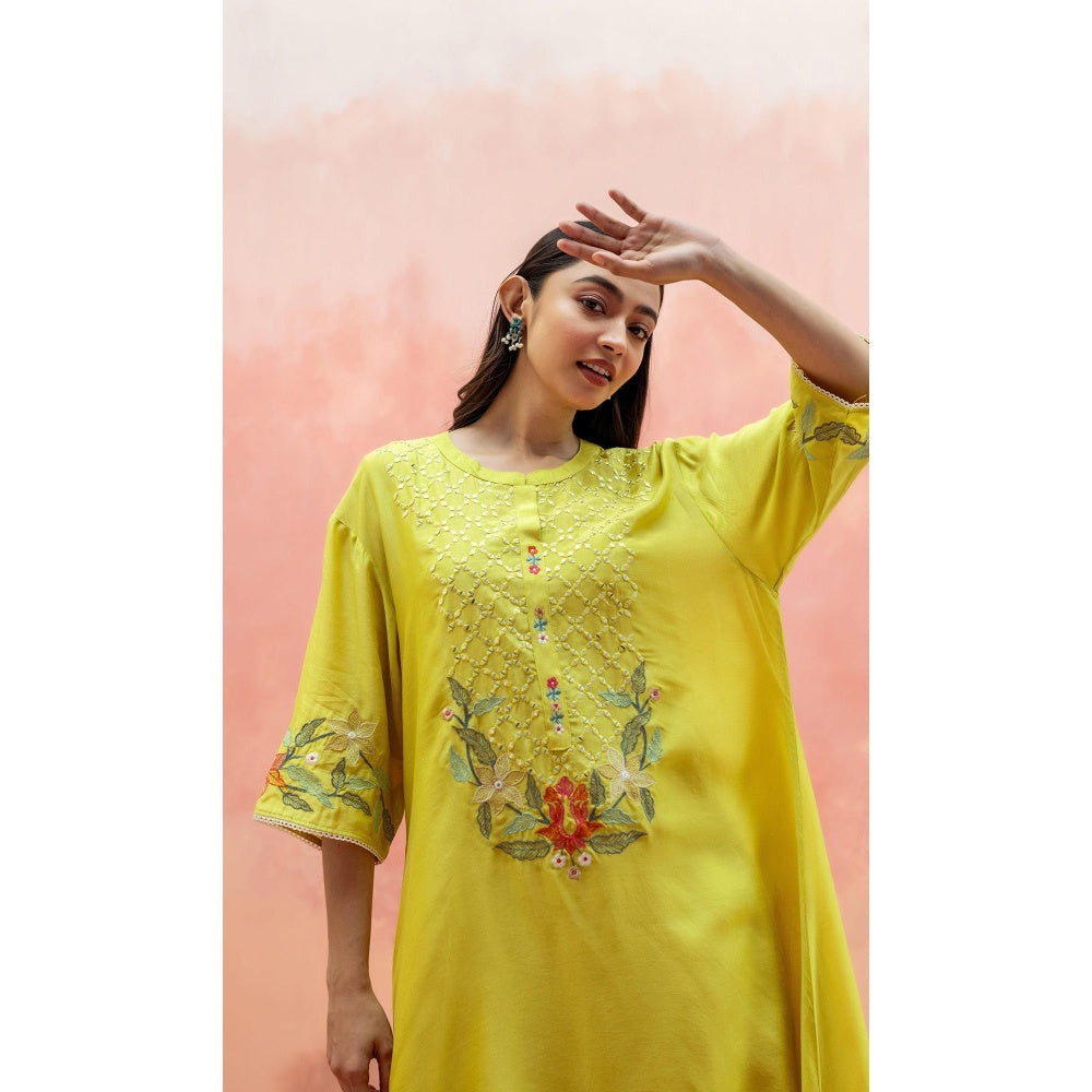 AM by Anita Mittal Firefly Yellow Co-Ord Set