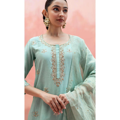 AM by Anita Mittal Noor Blue Kurta with Sharara and Dupatta