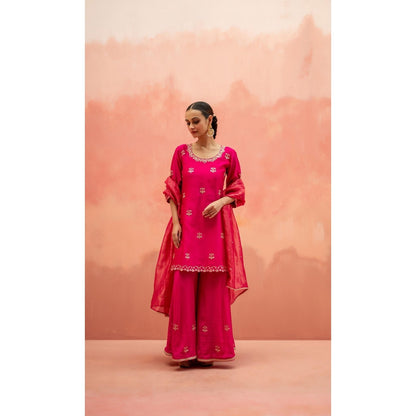 AM by Anita Mittal Noor Pink Kurta with Sharara and Dupatta