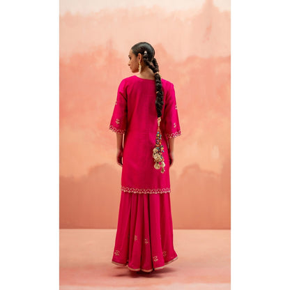 AM by Anita Mittal Noor Pink Kurta with Sharara and Dupatta
