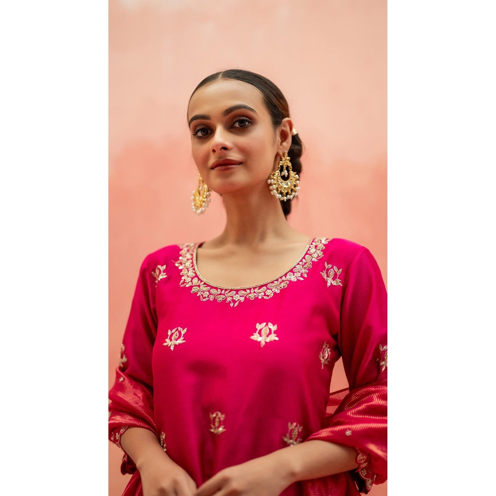 AM by Anita Mittal Noor Pink Kurta with Sharara and Dupatta