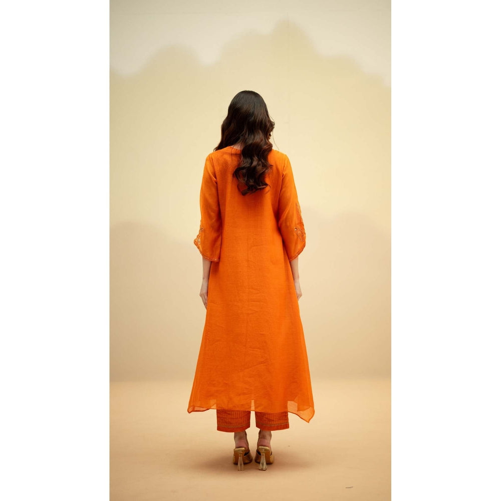 AM by Anita Mittal Chandini Red Kurta with Pant and Dupatta