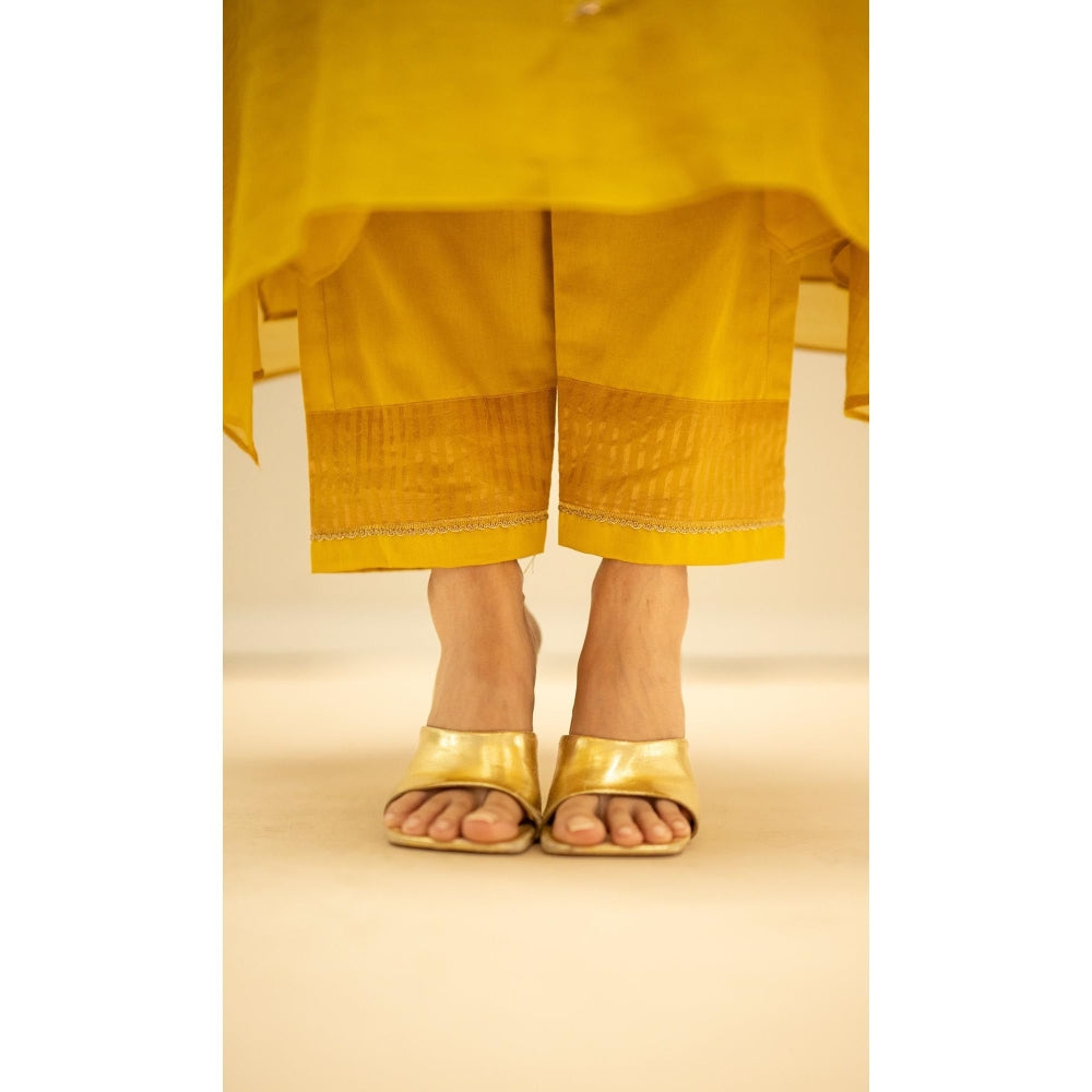 AM by Anita Mittal Chandini Yellow Kurta with Pant and Dupatta