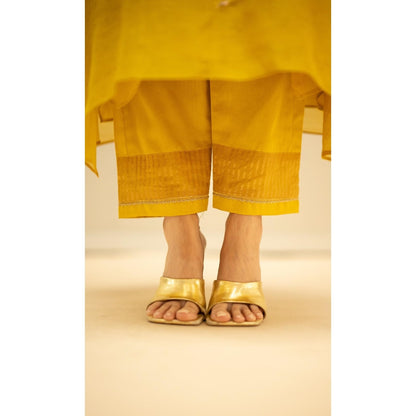AM by Anita Mittal Chandini Yellow Kurta with Pant and Dupatta