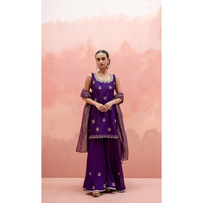 AM by Anita Mittal Noor Purple Kurta with Sharara and Dupatta