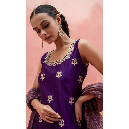 AM by Anita Mittal Noor Purple Kurta with Sharara and Dupatta