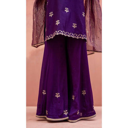 AM by Anita Mittal Noor Purple Kurta with Sharara and Dupatta