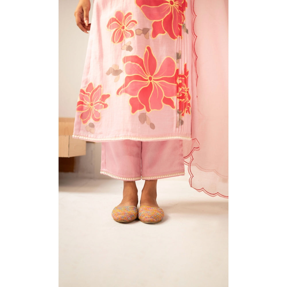 AM by Anita Mittal Zoya Pink Kurta with Pant and Dupatta