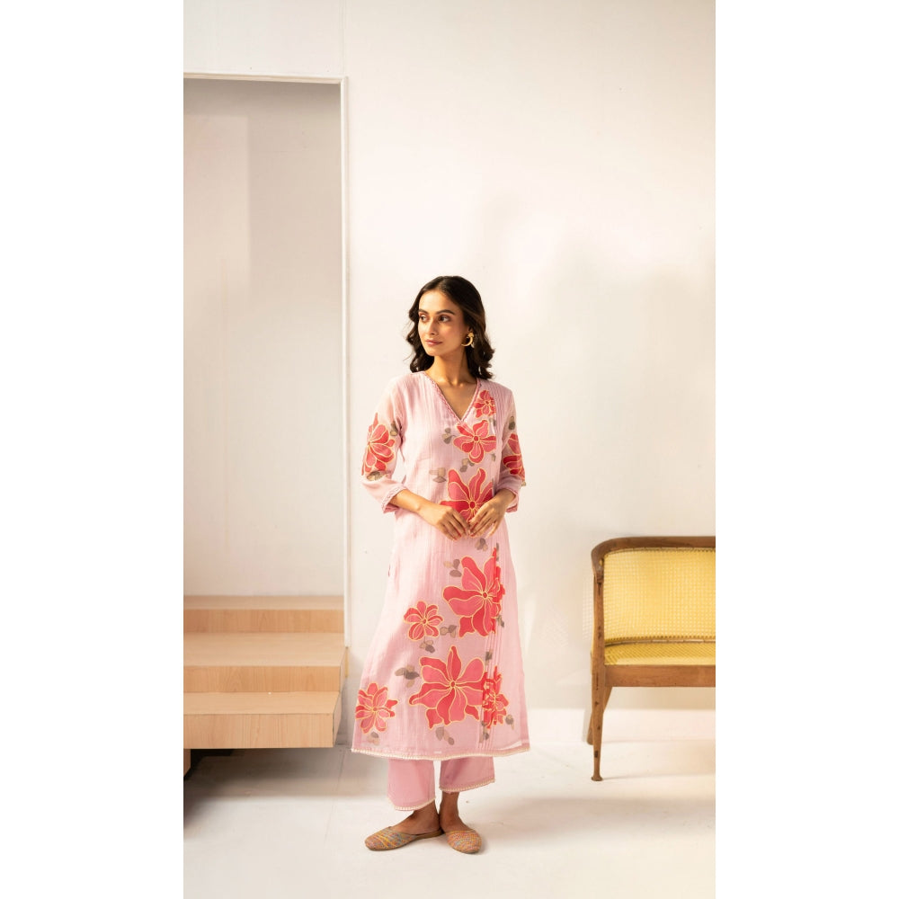 AM by Anita Mittal Zoya Pink Kurta with Pant and Dupatta