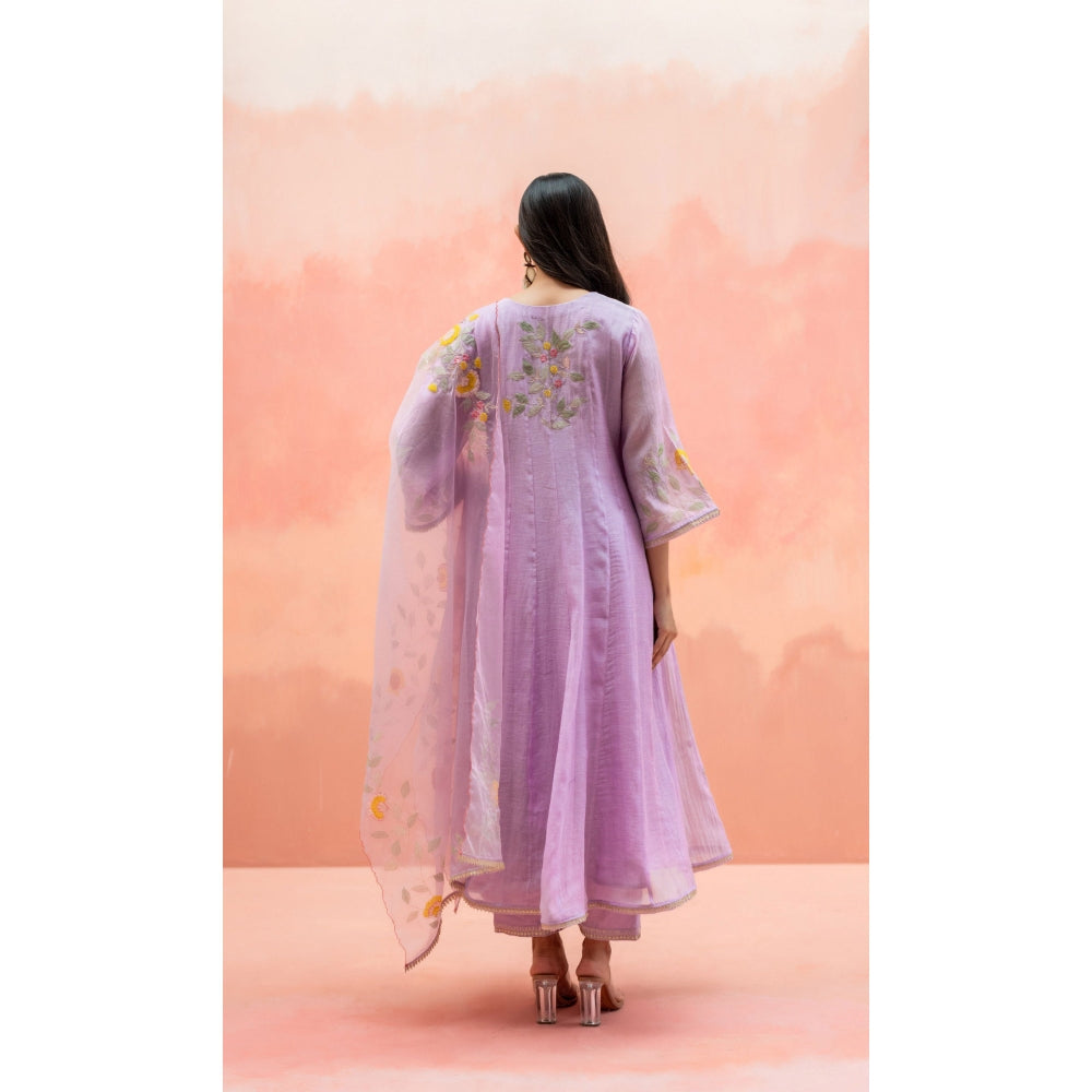 AM by Anita Mittal Pari Lavender Anarkali with Pant and Dupatta