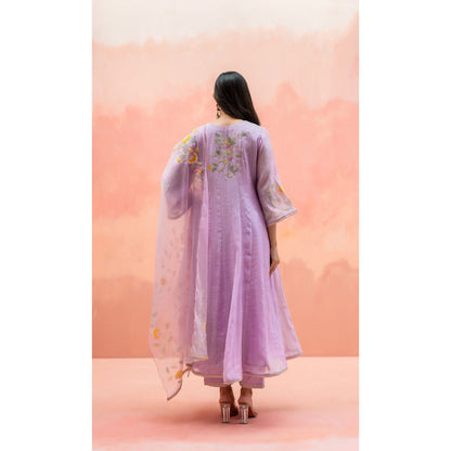AM by Anita Mittal Pari Lavender Anarkali with Pant and Dupatta