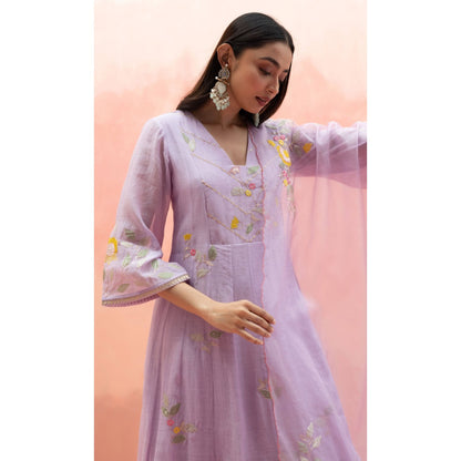 AM by Anita Mittal Pari Lavender Anarkali with Pant and Dupatta