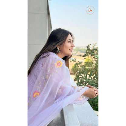 AM by Anita Mittal Pari Lavender Anarkali with Pant and Dupatta