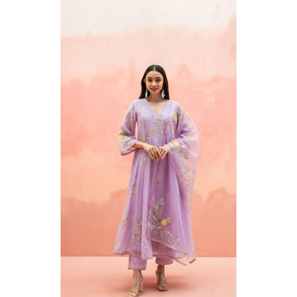 AM by Anita Mittal Pari Lavender Anarkali with Pant and Dupatta