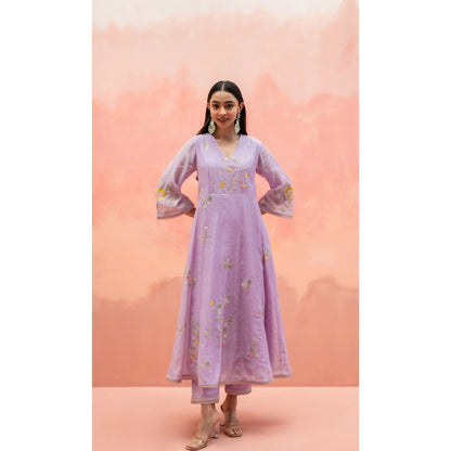 AM by Anita Mittal Pari Lavender Anarkali with Pant and Dupatta