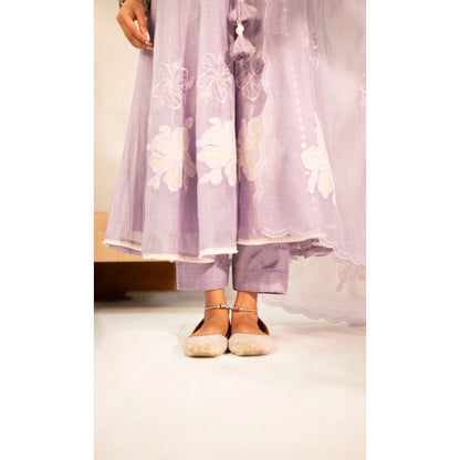 AM by Anita Mittal Zara Lavender Anarkali with Pant and Dupatta
