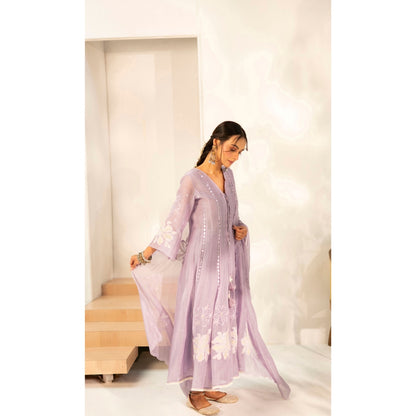 AM by Anita Mittal Zara Lavender Anarkali with Pant and Dupatta