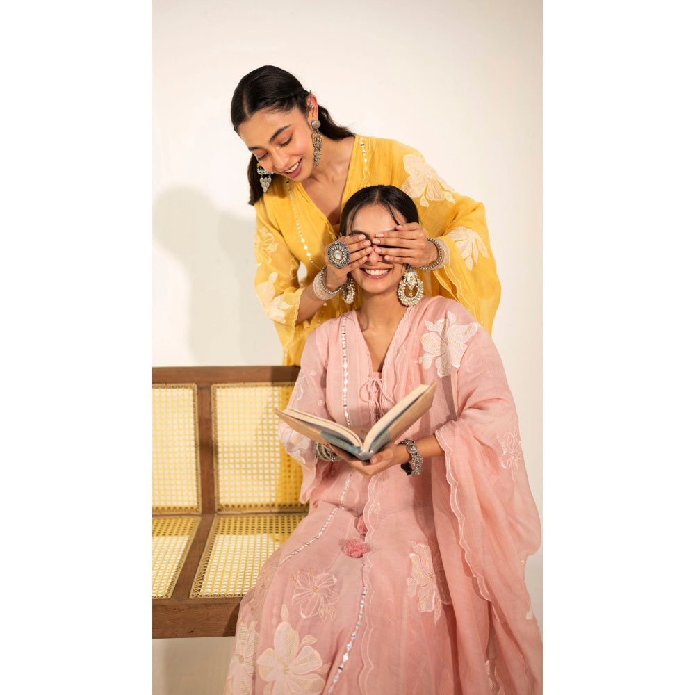AM by Anita Mittal Zara Pink Anarkali with Pant and Dupatta