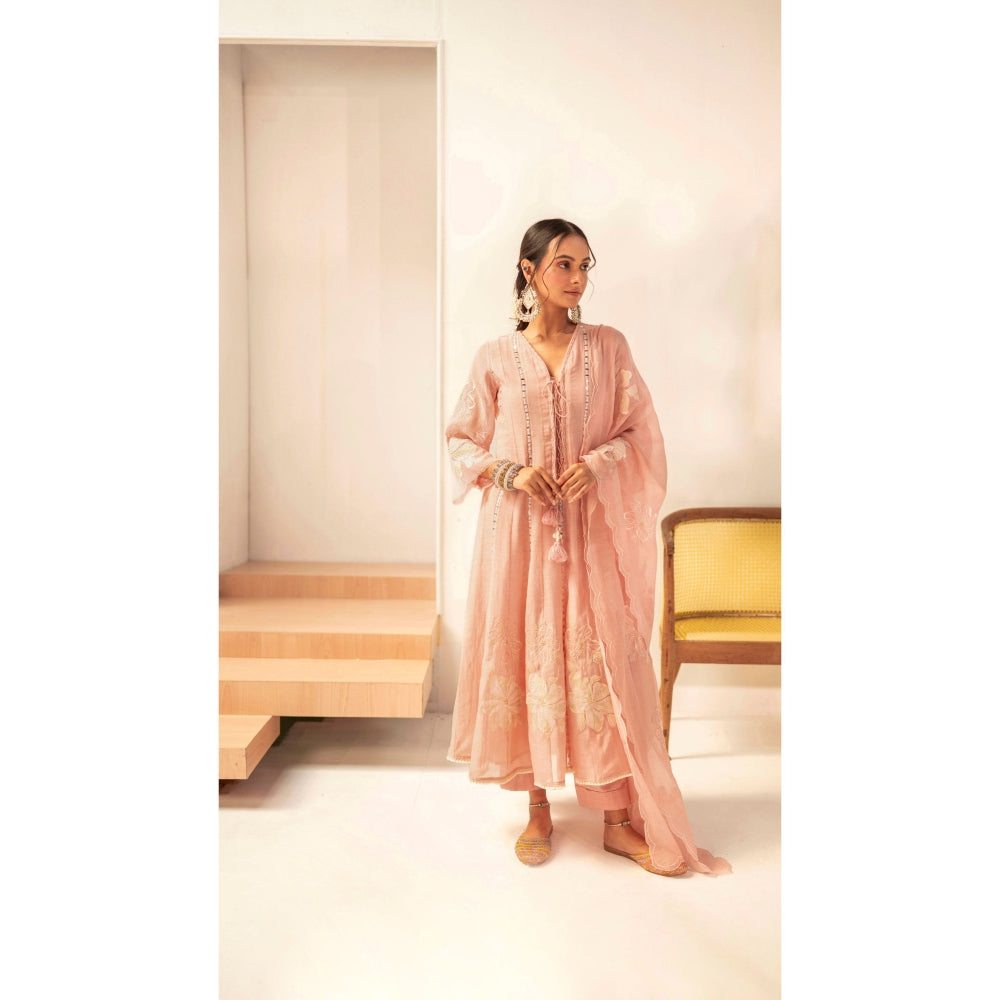 AM by Anita Mittal Zara Pink Anarkali with Pant and Dupatta