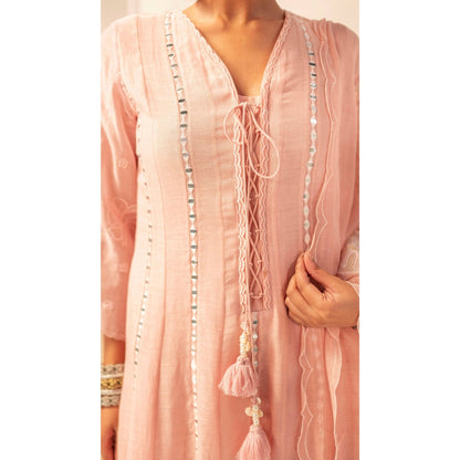 AM by Anita Mittal Zara Pink Anarkali with Pant and Dupatta