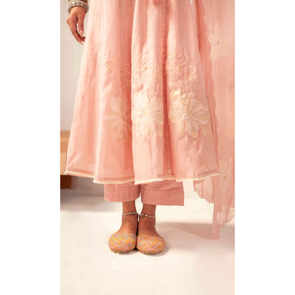 AM by Anita Mittal Zara Pink Anarkali with Pant and Dupatta