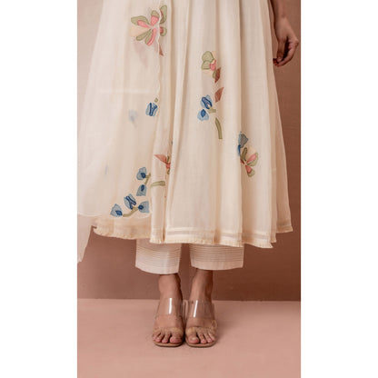 AM by Anita Mittal Frida Off White Anarkali with Pant and Dupatta
