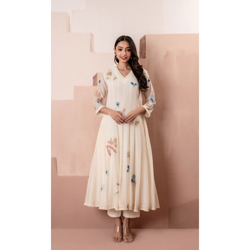 AM by Anita Mittal Frida Off White Anarkali with Pant and Dupatta