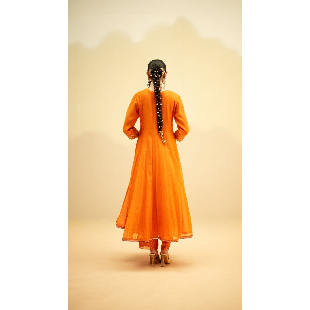 AM by Anita Mittal Taarini Orange Kurta with Pant and Dupatta