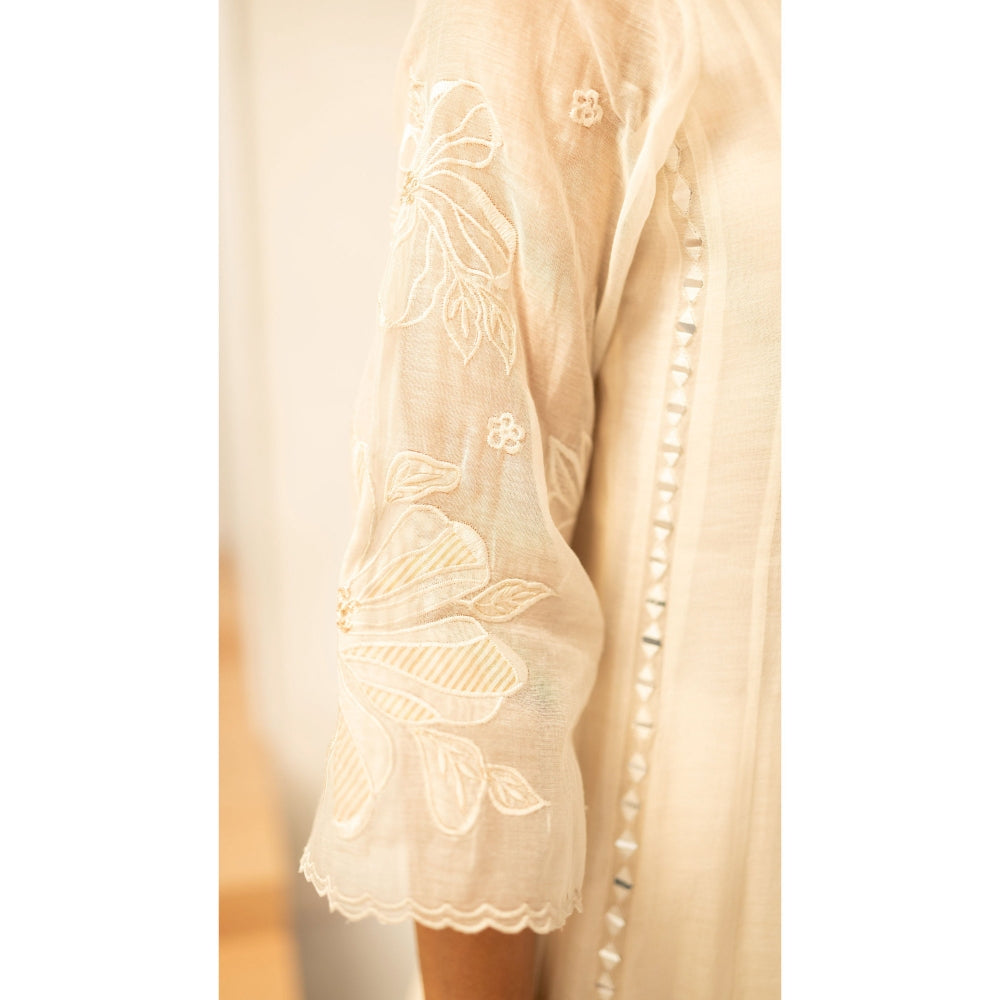 AM by Anita Mittal Zara White Anarkali with Pant and Dupatta