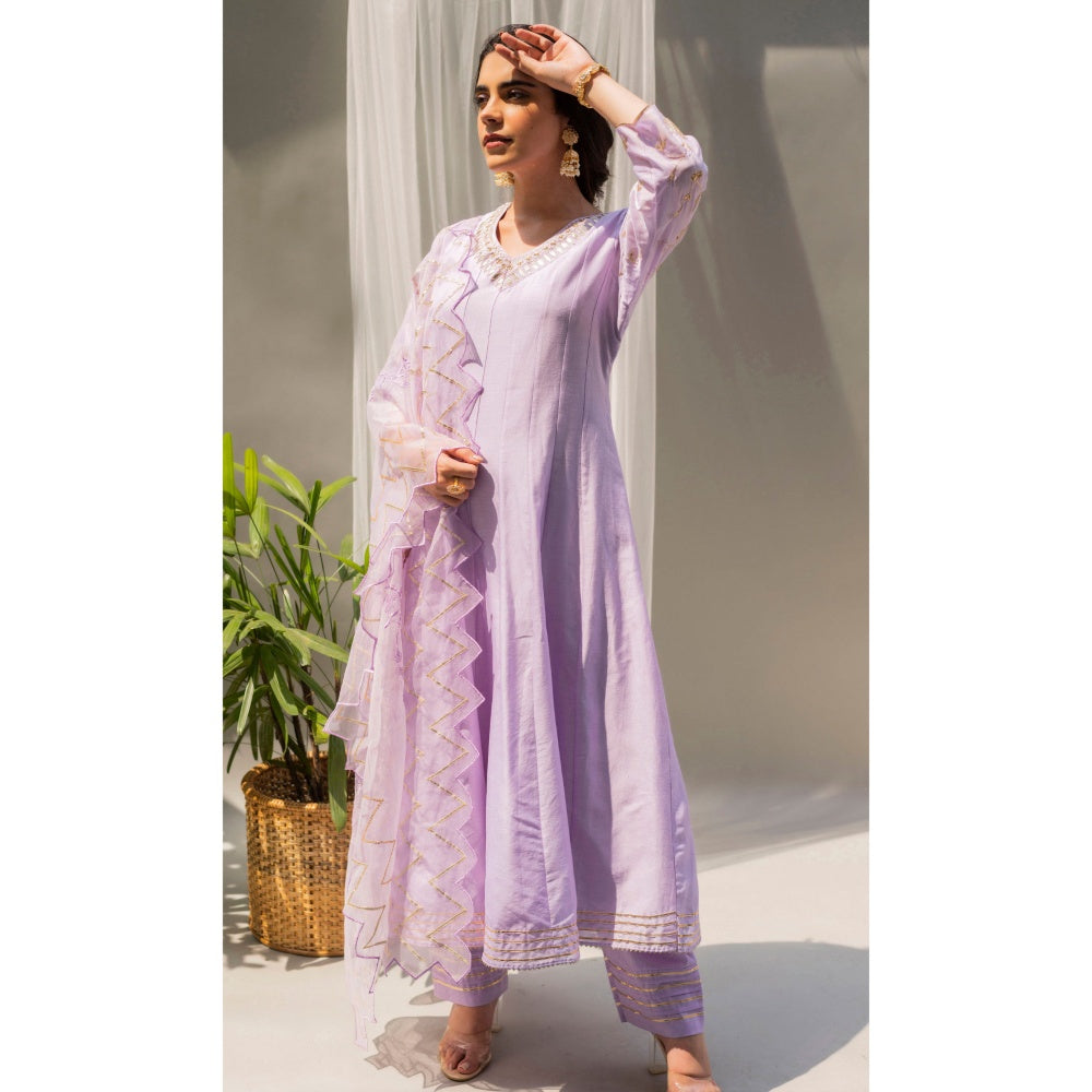 AM by Anita Mittal Alia Lavender Anarkali with Pant and Dupatta