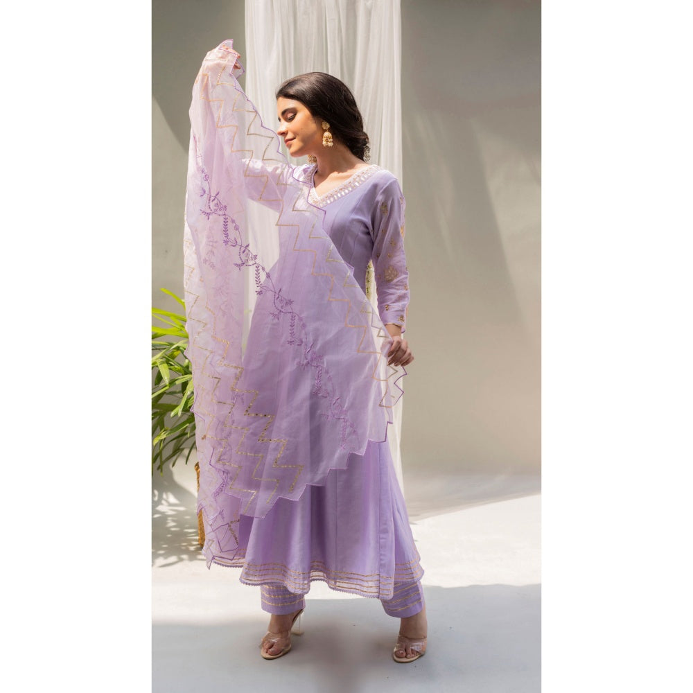 AM by Anita Mittal Alia Lavender Anarkali with Pant and Dupatta