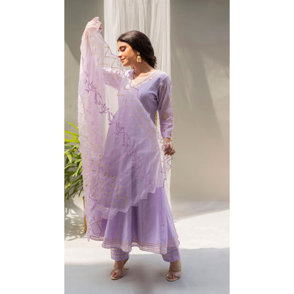 AM by Anita Mittal Alia Lavender Anarkali with Pant and Dupatta