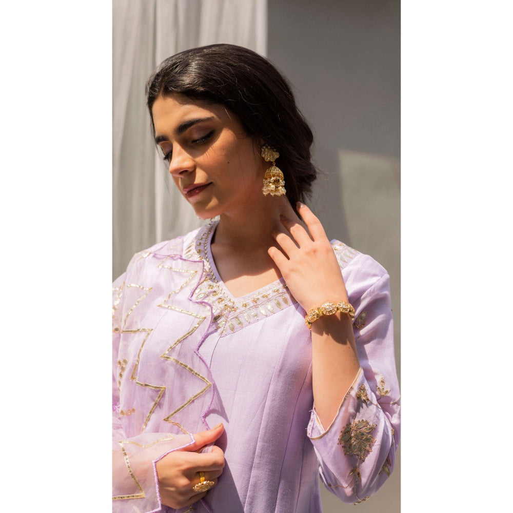 AM by Anita Mittal Alia Lavender Anarkali with Pant and Dupatta