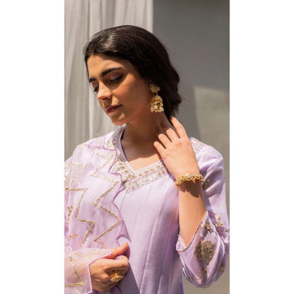 AM by Anita Mittal Alia Lavender Anarkali with Pant and Dupatta