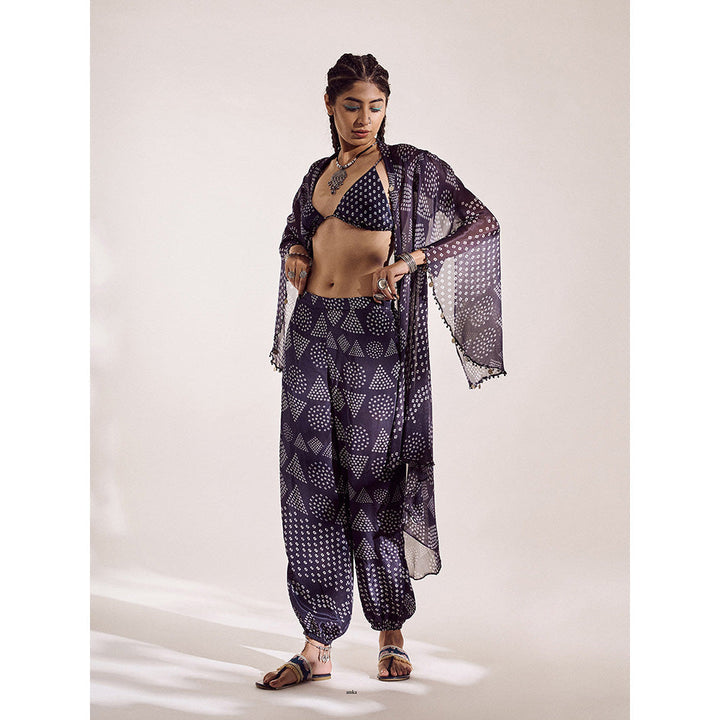 Amka India Rosemary Overlay with Bralette & Pants (Set of 3)