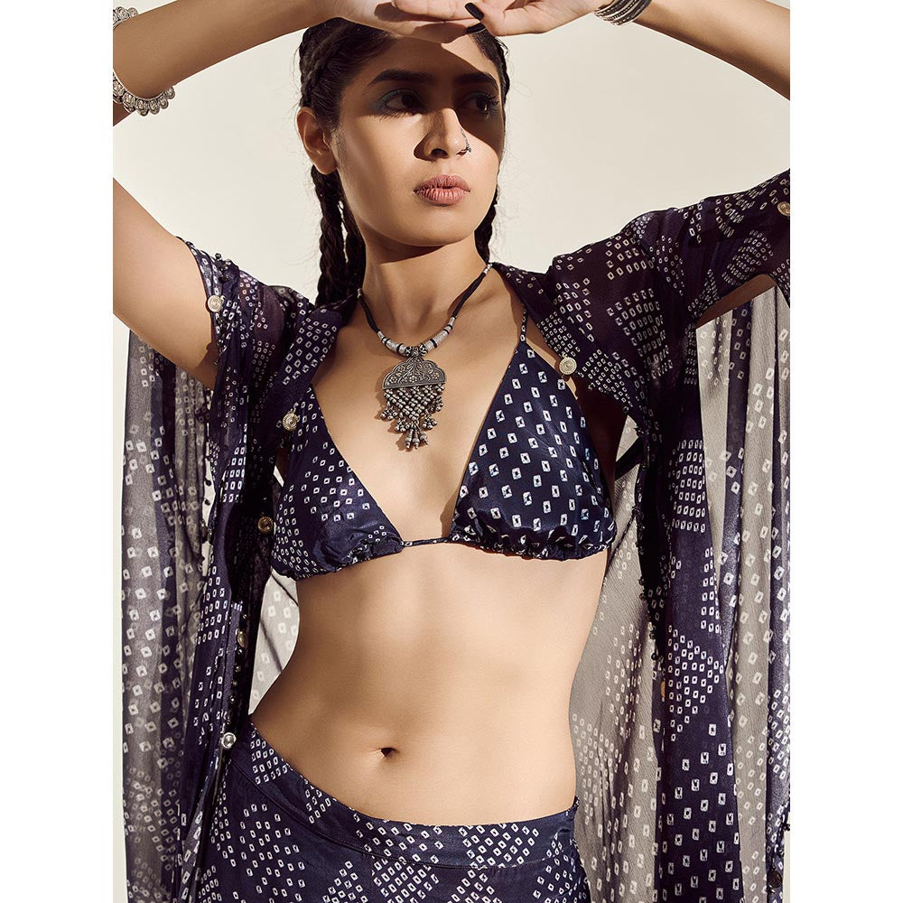 Amka India Rosemary Overlay with Bralette & Pants (Set of 3)